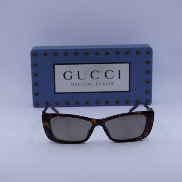 Gucci GG1681S 003 Cat Eye Sunglasses - Havana/Grey with Silver Mirror - Picture 4 of 14